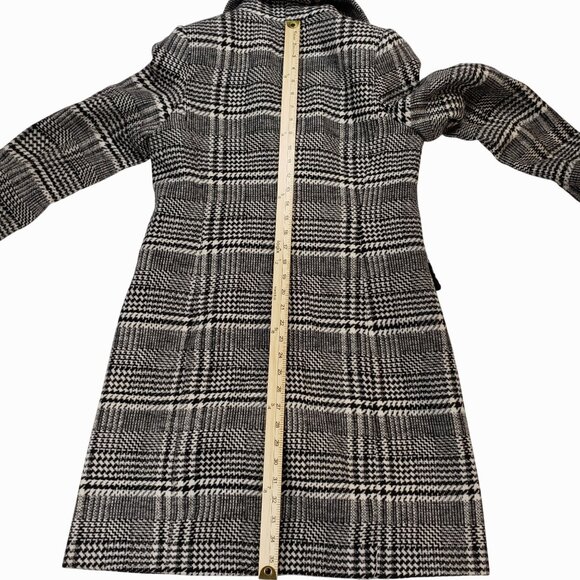 Sam Edelman Two Button Houndstooth Plaid Wool Long Blazer Coat Size S - Picture 6 of 10